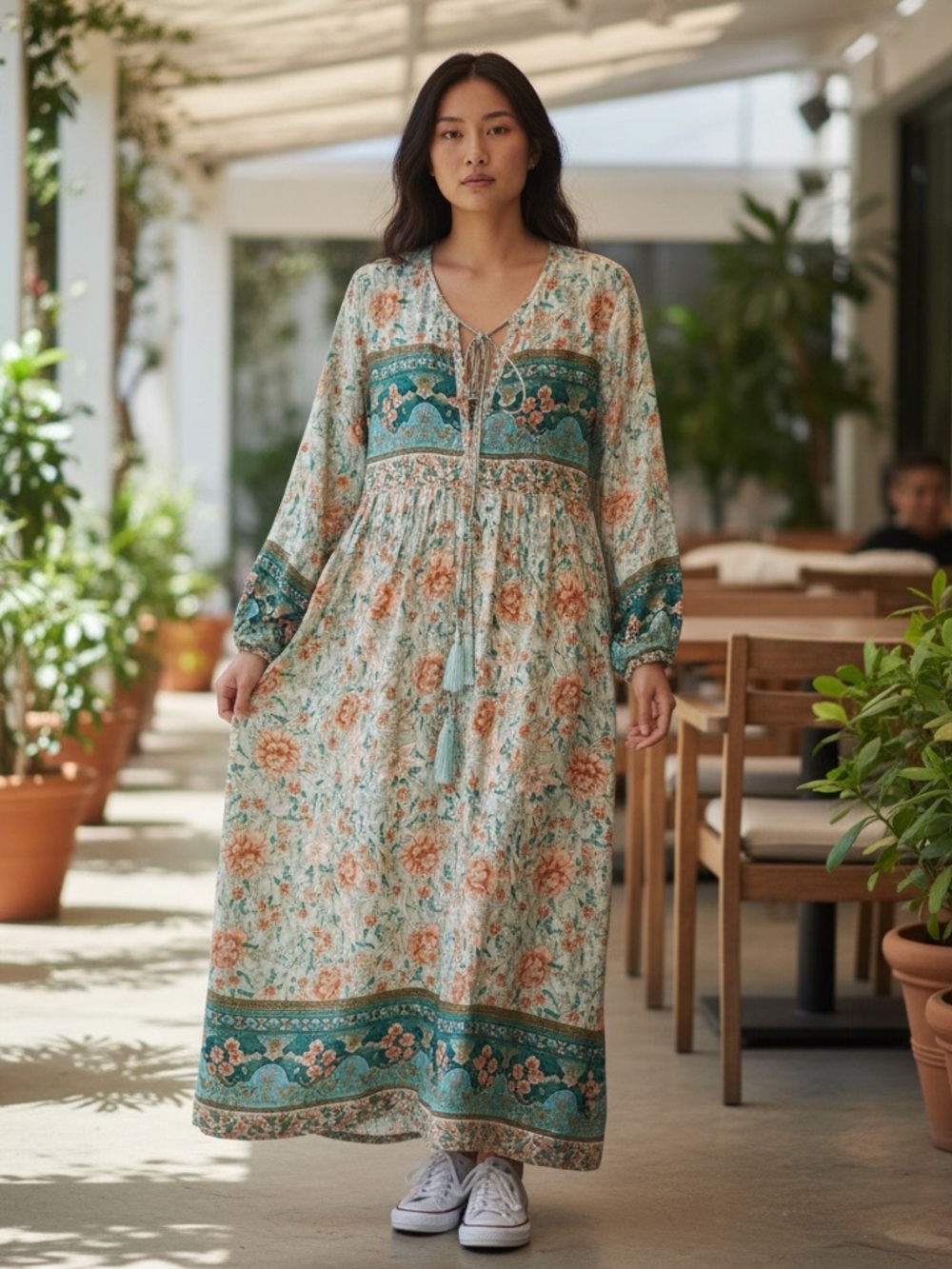 R. Vivimos Floral Bohemian Dress